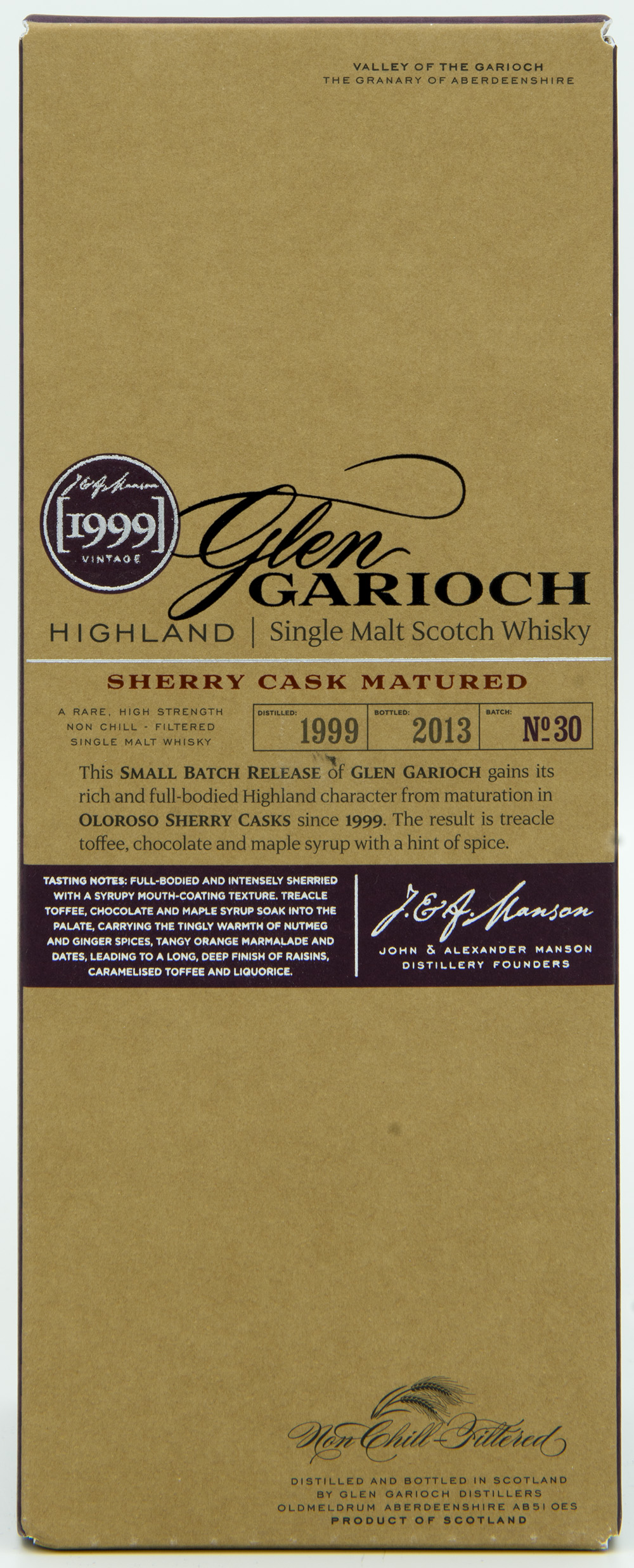 Billede: DSC_6559 GlenGarioch Batch 30 - Sherry Cask Matured 1999-2013 - box front.jpg