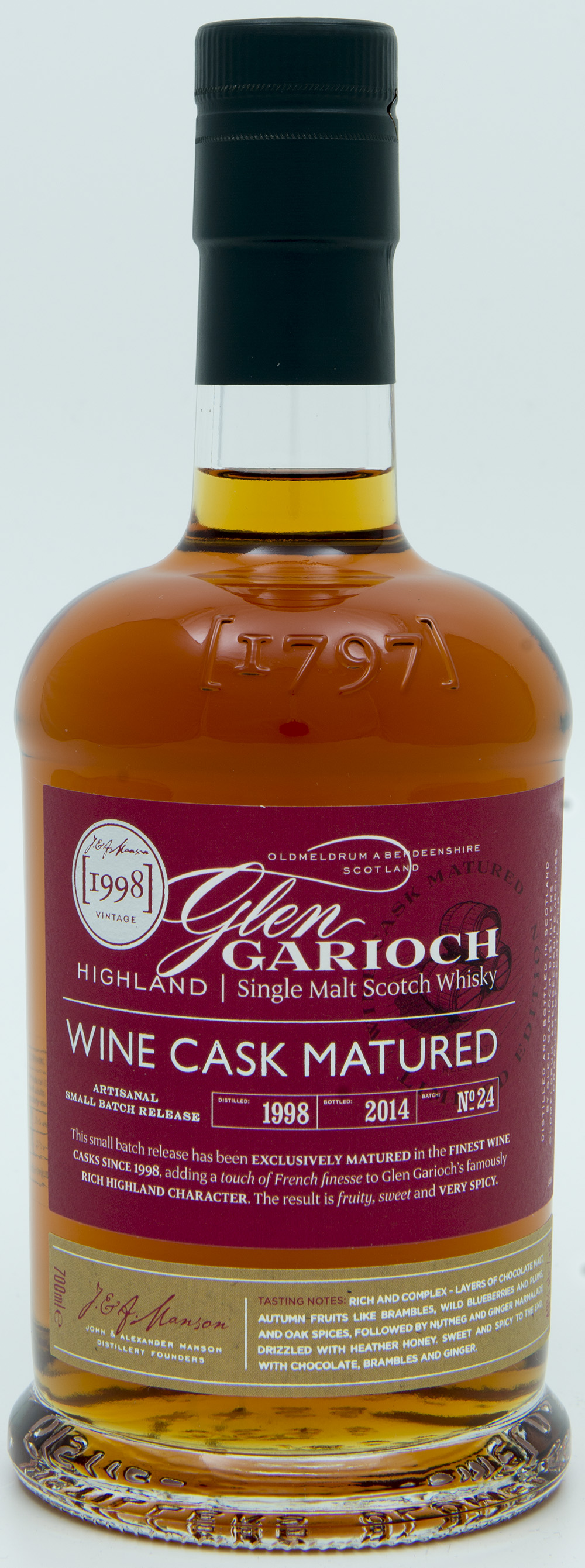 Billede: DSC_6567 Glen Garioch Batch 24 - Wine cask Matured 1998 - 2014 - bottle front.jpg
