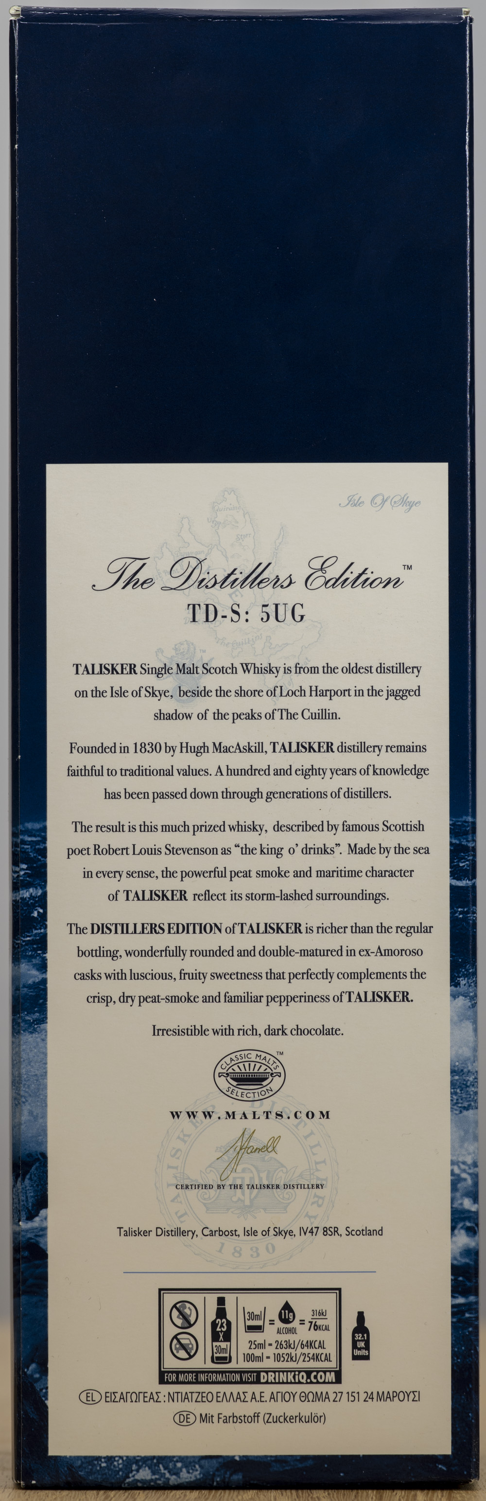Billede: PHC_1581 - Talisker Distillers Edition - box back.jpg