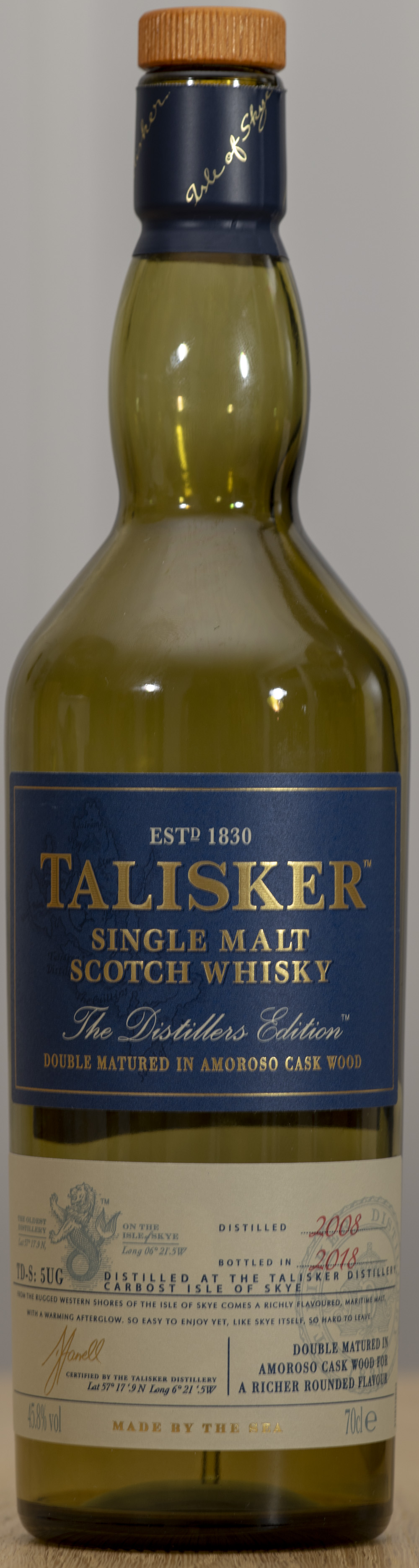 Billede: PHC_1582 - Talisker Distillers Edition - bottle front.jpg
