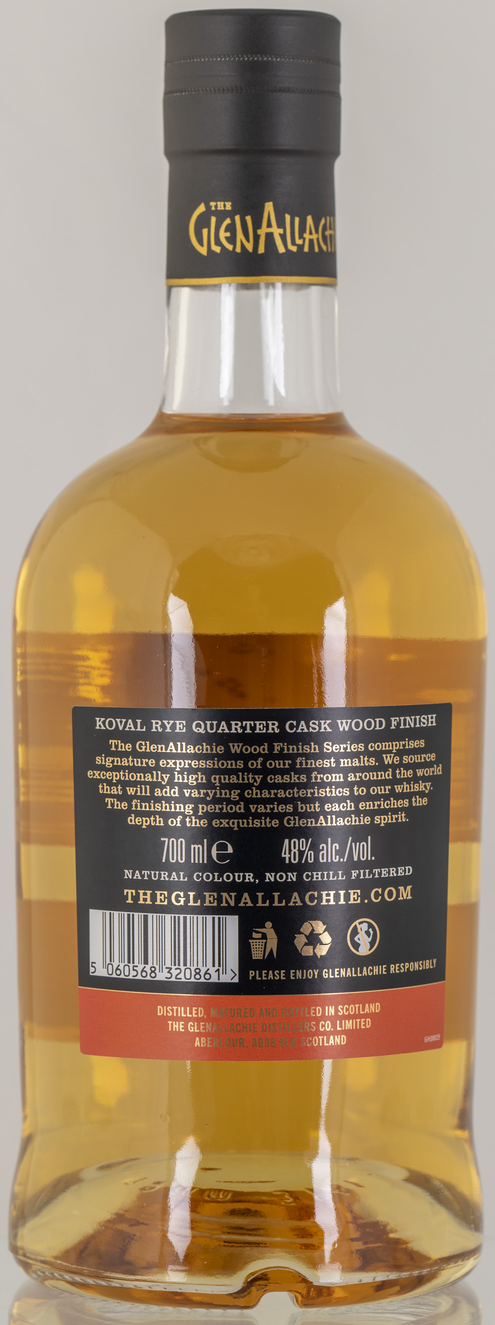 Billede: PHC_2279 - GelAllachie 8 Koval Rye Quarter Cask Wood Finish - bottle back.jpg