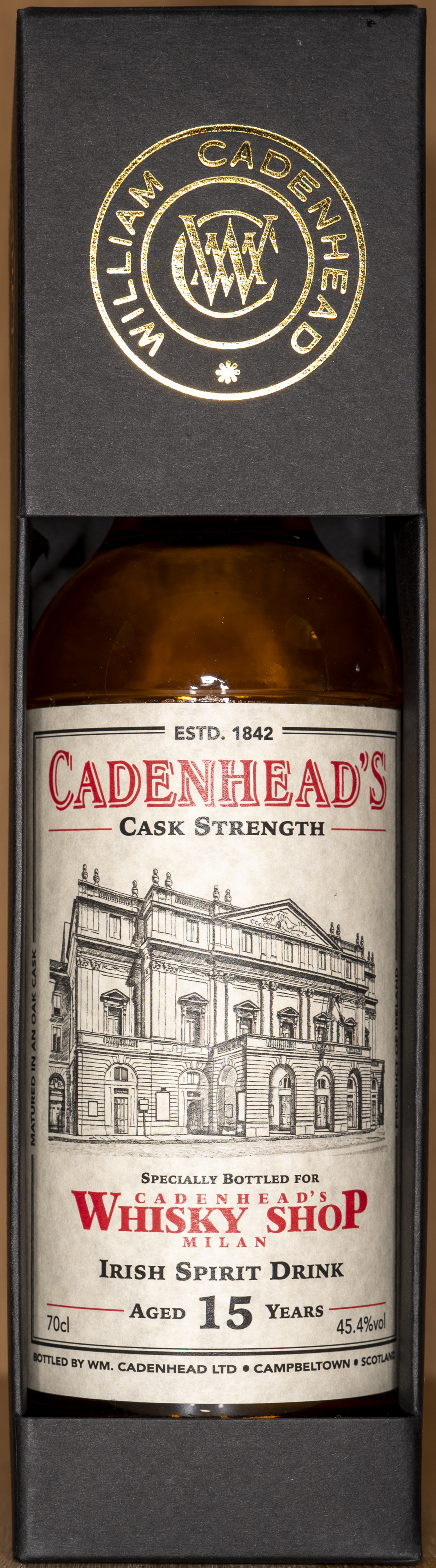 Billede: DSC_4998 - Cadenheads Whisky Shop Milan - Irish Spirit Drink 15 years - box front.jpg