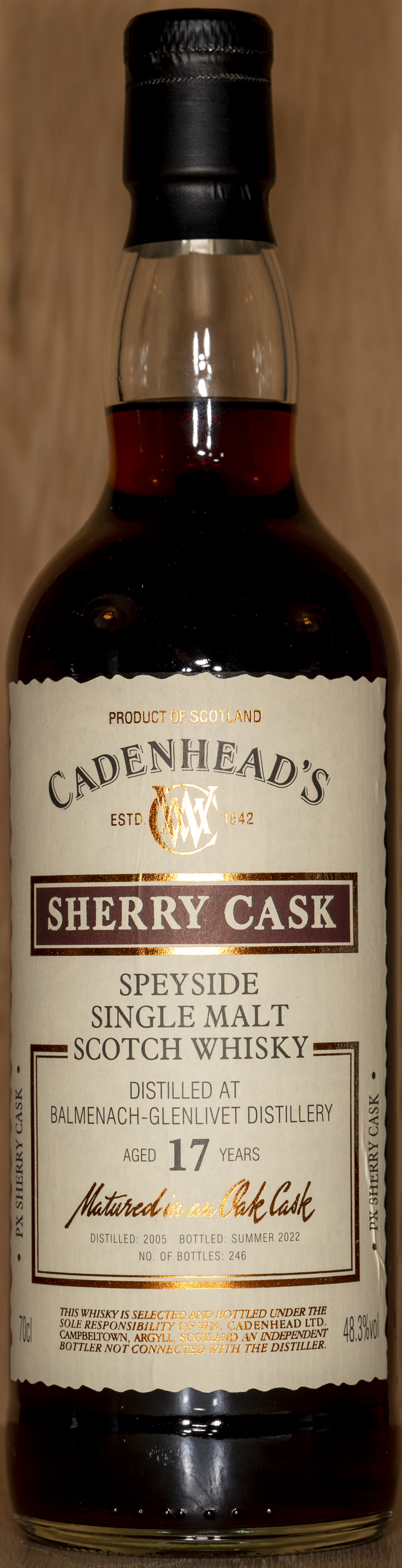 Billede: DSC_5016 - Cadenheads Sherry Cask Balmenach 17 - bottle front.jpg