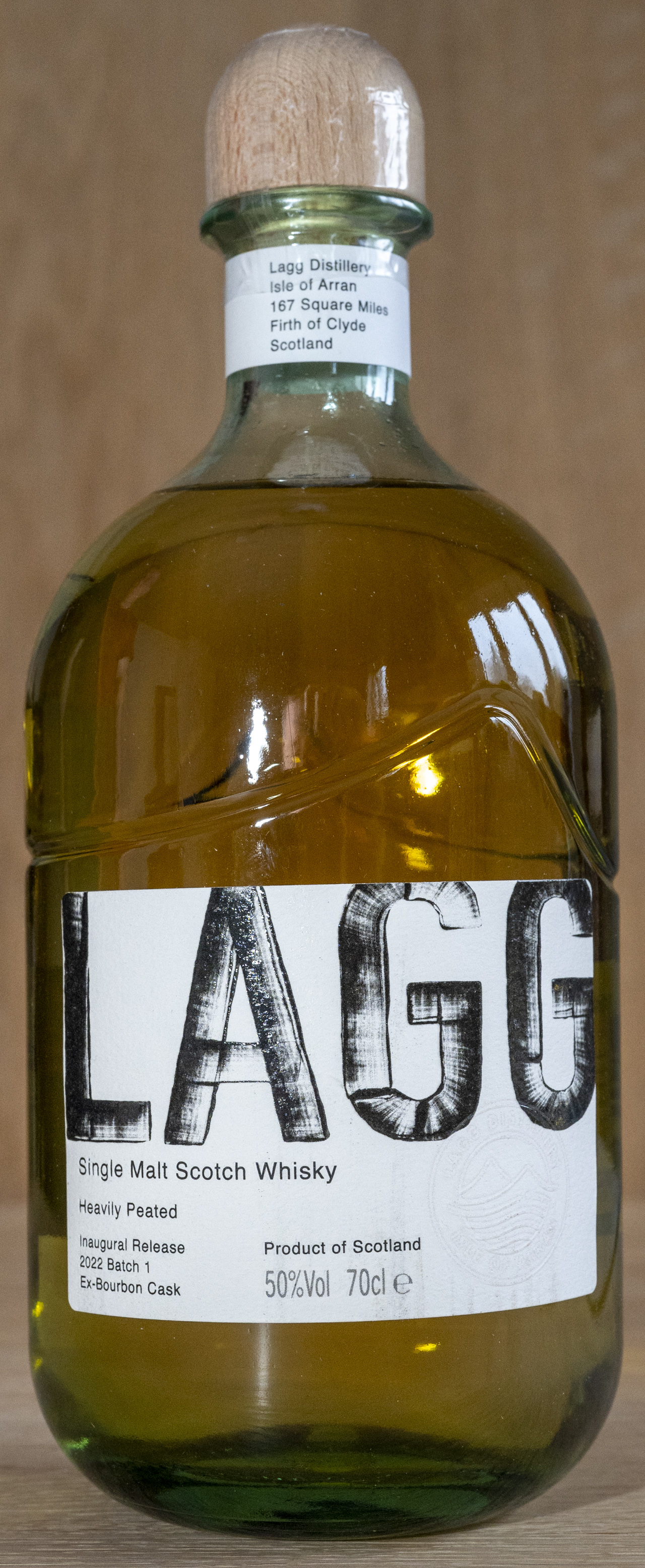 Billede: DSC_5679 - Lagg Inaugaral Release 2022 Batch 1 Ex-Bourbon Cask - bottle front.jpg