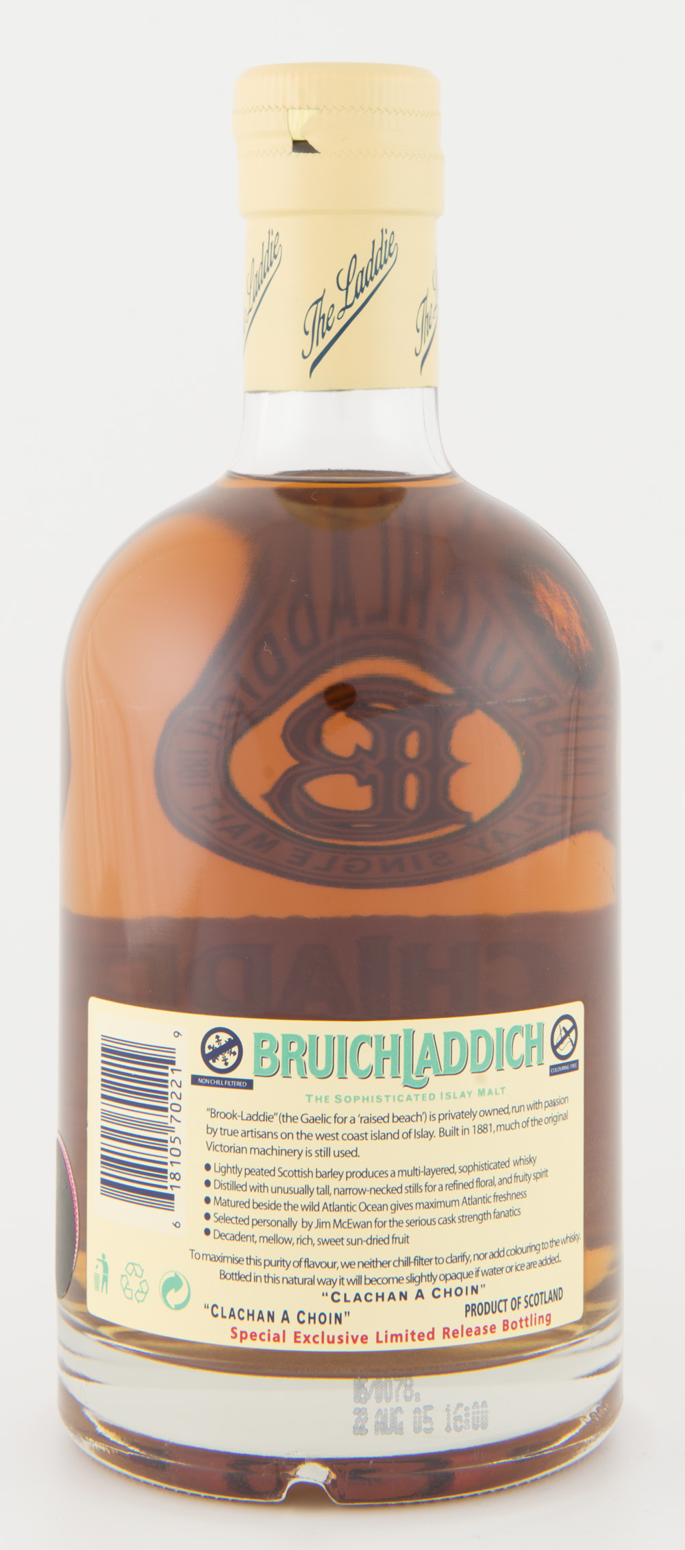 Billede: DSC_3572 Bruichladdich Full Strength 1989 - 16 years - bottle back.jpg